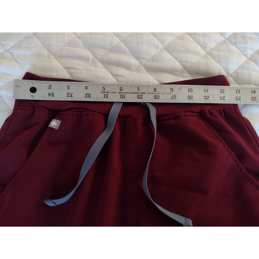 Figs XS Burgundy Drawstring Pocketed Zamora Jogger Scrub Pants *Read* Medical - Picture 6 of 8